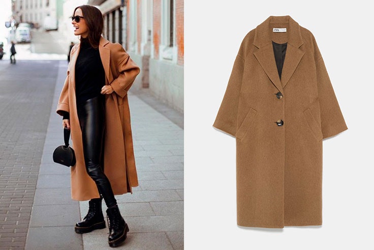 abrigo camel zara