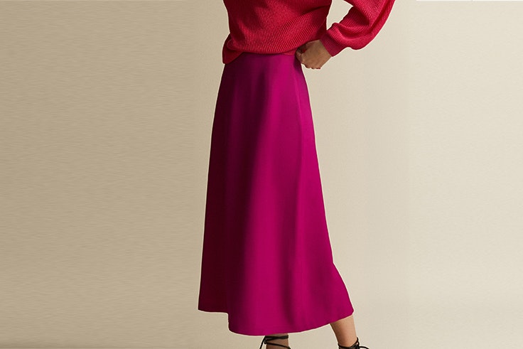falda saten massimo dutti