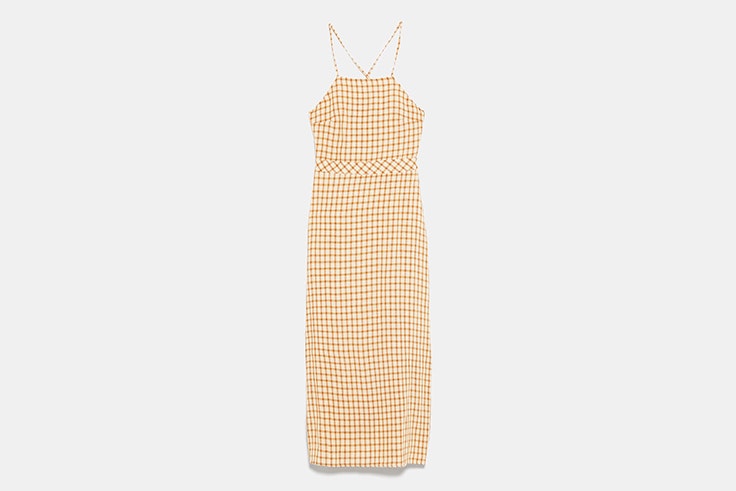 vestido estampado vichy zara