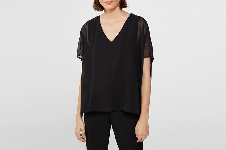 blusa negra cortefiel