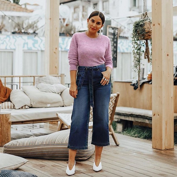 erea louro estilo instagram pantalon vaquero