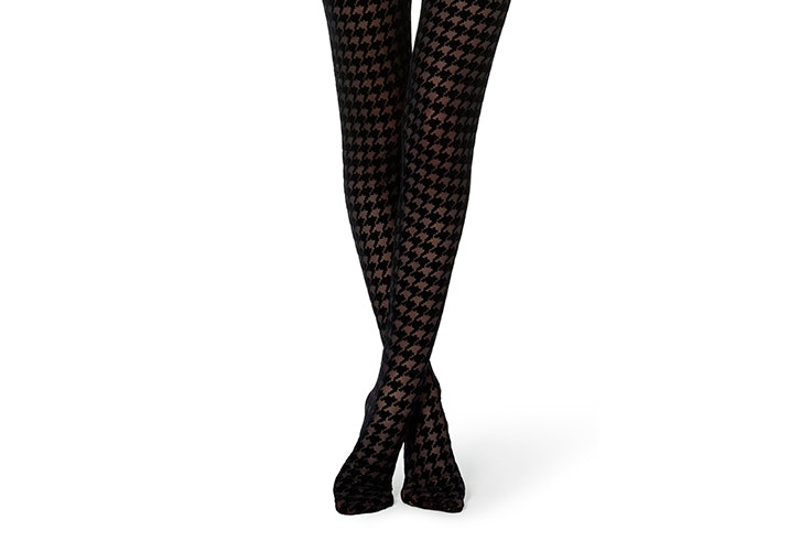 medias de calzedonia negras terciopelo pata de gallo