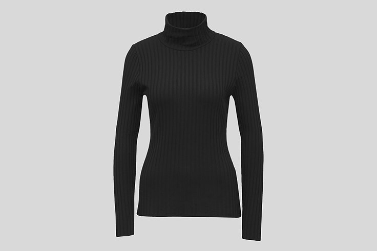 jersey negro cuello vuelto punto canalé c y a