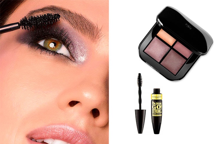 Bright Quartet Baked Eyeshadow Palette de Kiko Milano (12,99€) y Colossal Go Extreme Máscara de Pestañas de Maybelline en Primor (8,99€)