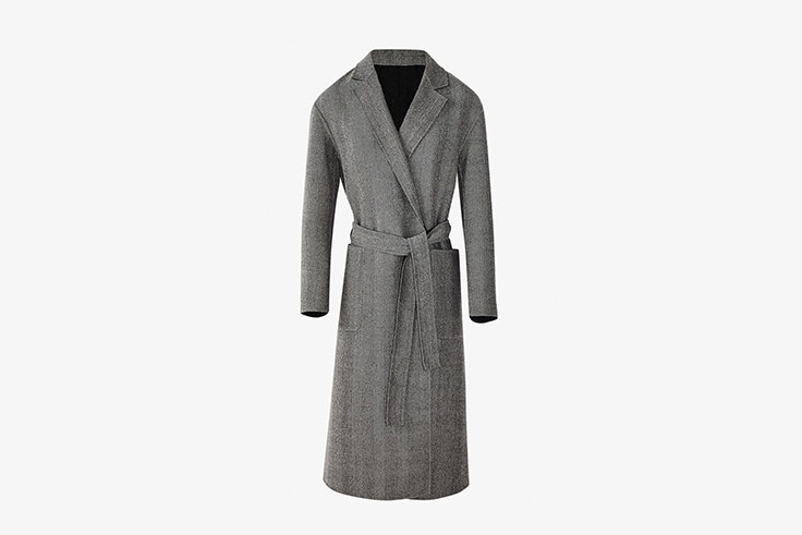 abrigo handmade reversible de espiga gris de Massimo dutti rebajas 2020