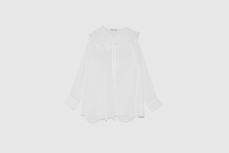 blusa cuello bobo blanco roto de zara Pernille Teisbaek