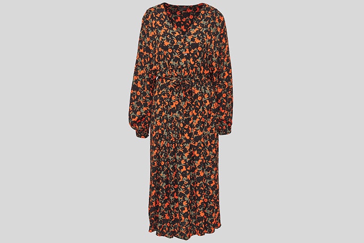 Vestido de invierno con estampado de flores en color naranja de C&A