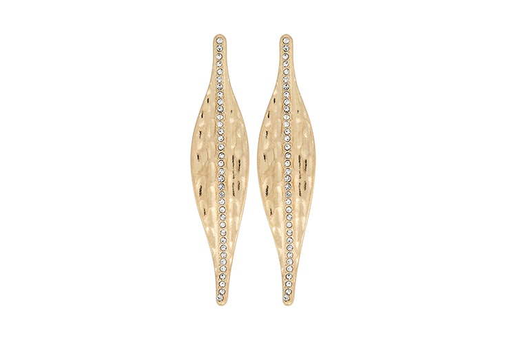 Pendientes dorados con detalle de diamantes de Bijou Brigitte