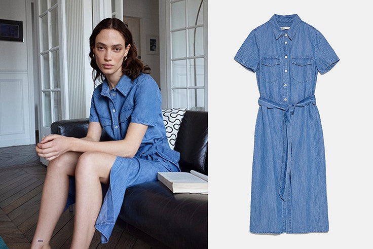 zara desde casa Vestido midi vaquero