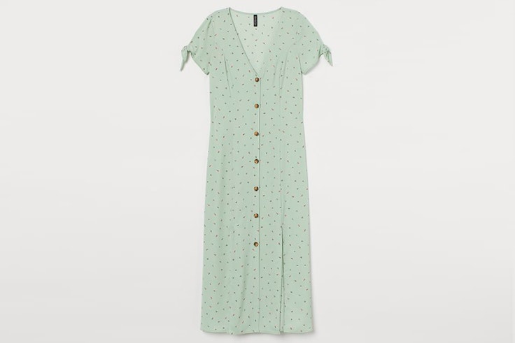 Vestido verde con estampado de flores de H&M  colores pastel