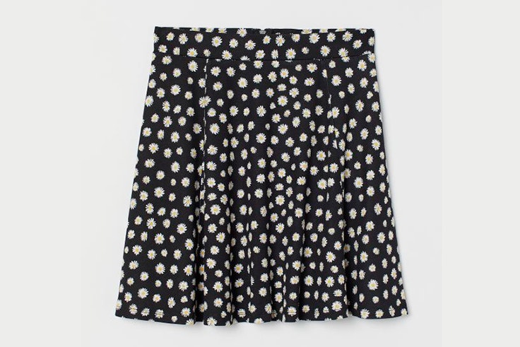 Falda con estampado de margaritas de H&M