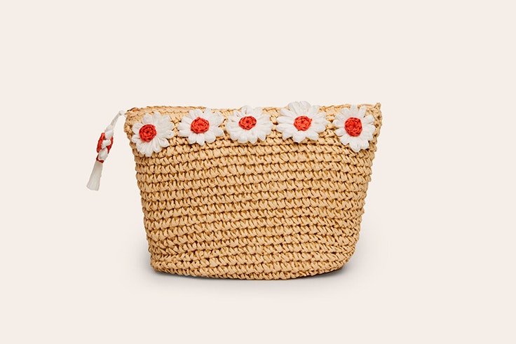 Neceser de rafia con detalle de margaritas de Women' Secret