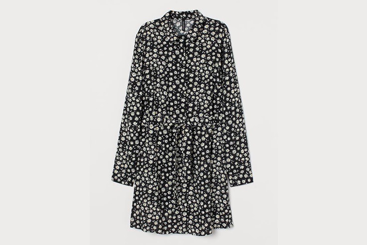 Vestido camisero con estampado de margaritas de H&M