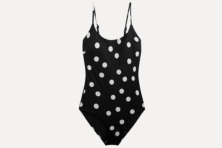 estampados de tendencia Bañador negro de lunares de Oysho