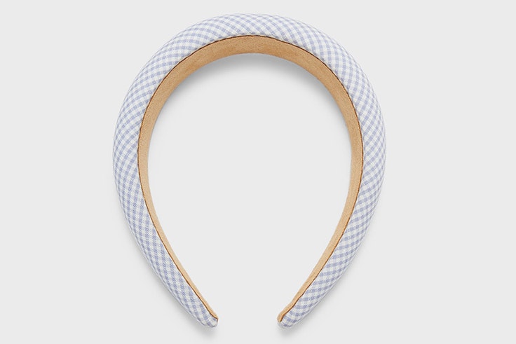 estampados de tendencia Diadema azul de cuadros vichy de Stradivarius