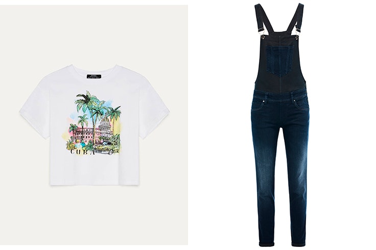 Camiseta estampada de Bershka Peto vaquero de Salsa Jeans
