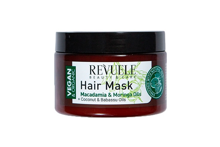 Mascarilla capilar macadamia & moringa oils de Revuelve. Disponible en Primor