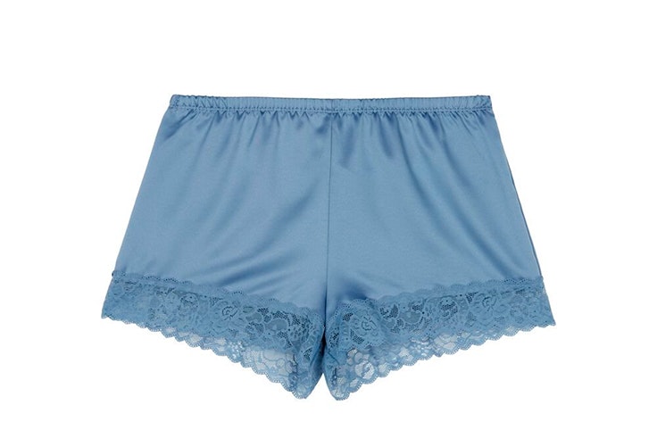 Pantalón corto en color azul con encaje de Tezenis