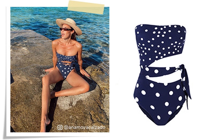 Ana Moya con bañador de lunares