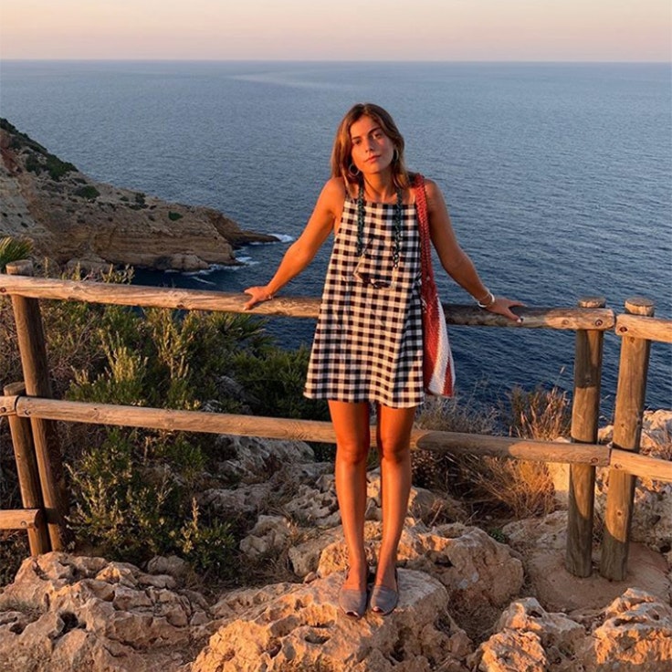 vestido viral zara cuadros vichy sara baceiredo