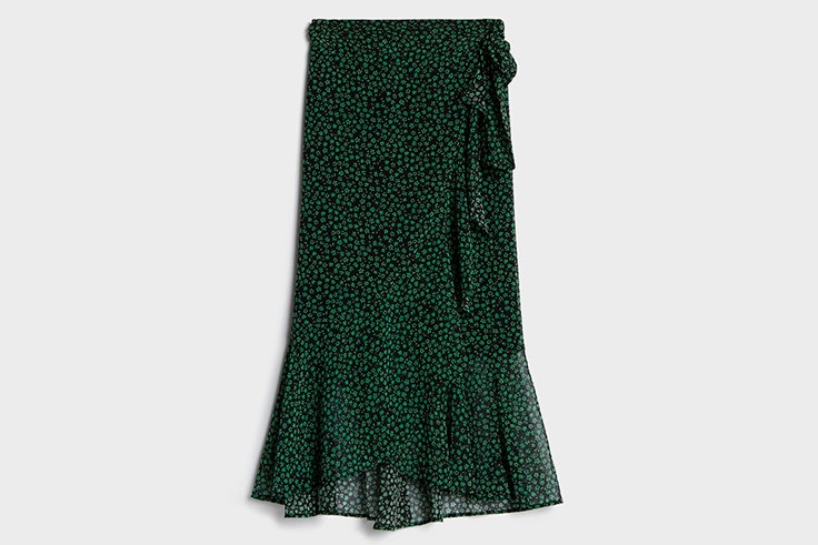 Falda midi con estampado de flores de Bershka