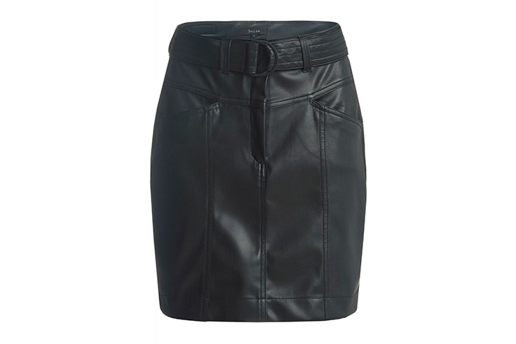 Falda negra de polipiel de Salsa Jeans
