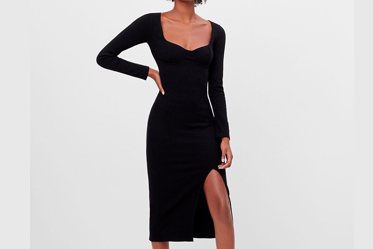 Vestido de punto en color negro de Bershka prendas de punto