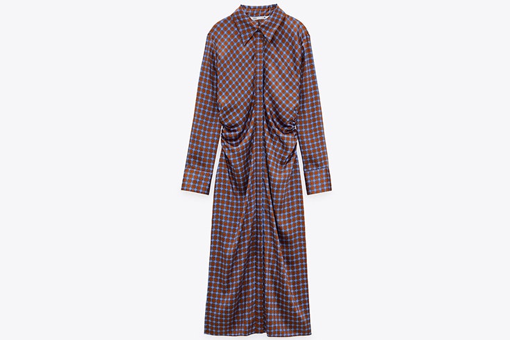 Vestido camisero estampado de Zara vestidos de entretiempo