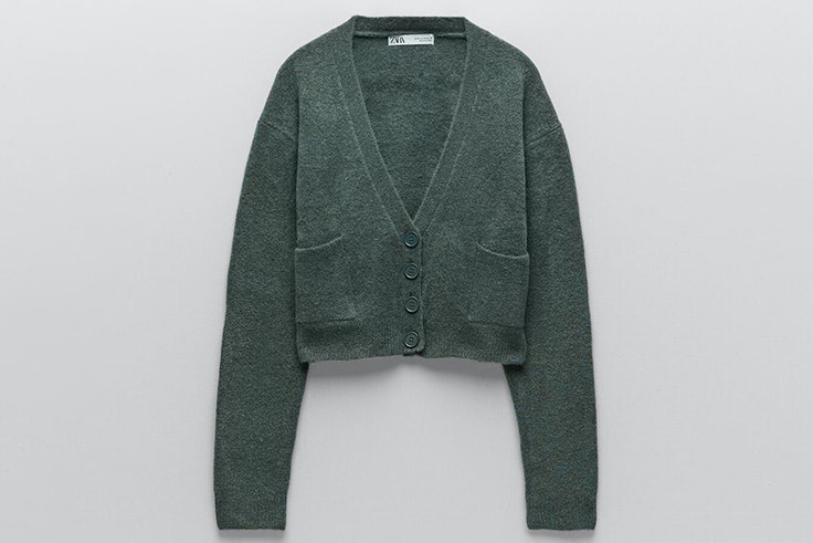 Chaqueta de punto en color verde de Zara María Váldes