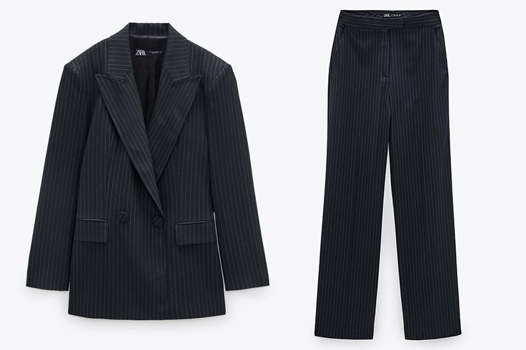 Chaqueta y pantalón con raya diplomática de Zara