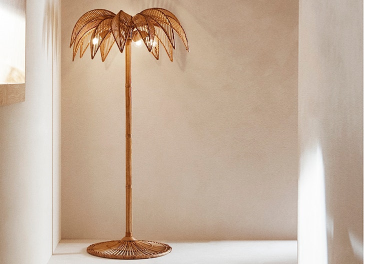 elementos de decoración lámpara palmera de Zara Home