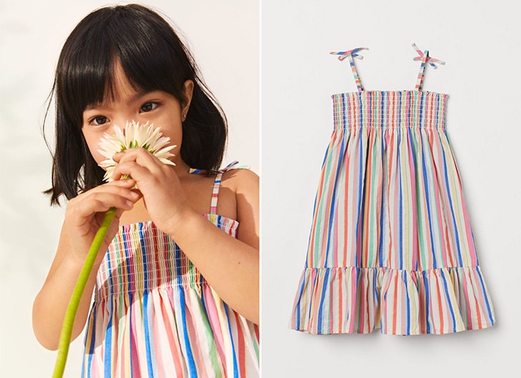 colección infantil de H&M Vestido de rayas de colores