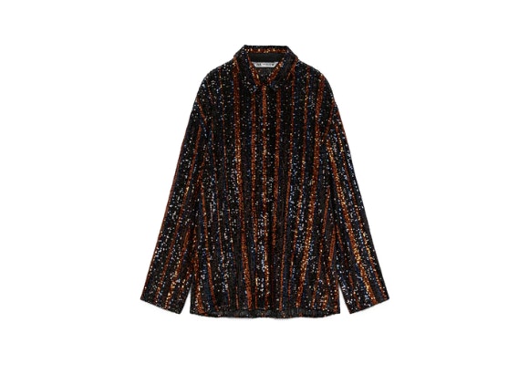 Camisa lentejuelas, Zara.