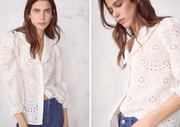 Blusa blanca calada, Hoss Intropia.