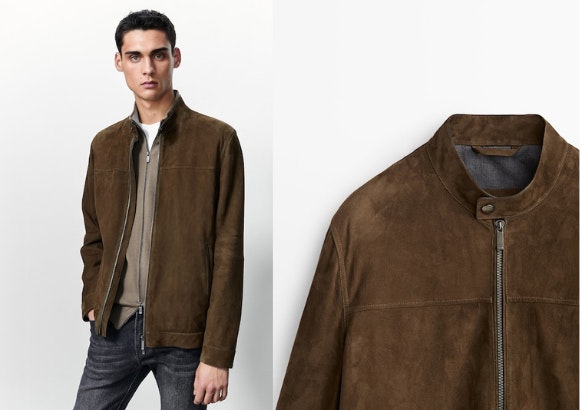Cazadora piel, Massimo Dutti.