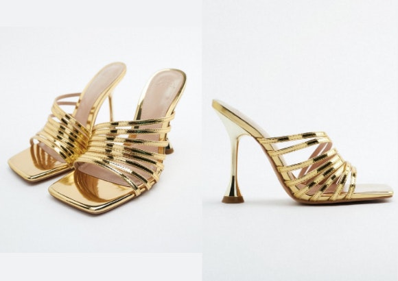 Mules dorados, Zara.