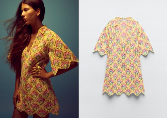 Vestido de crochet de Zara.