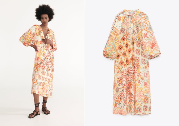 Vestido estampado de Zara.
