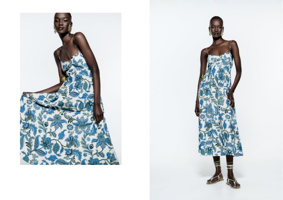 Vestido de flores de Zara.