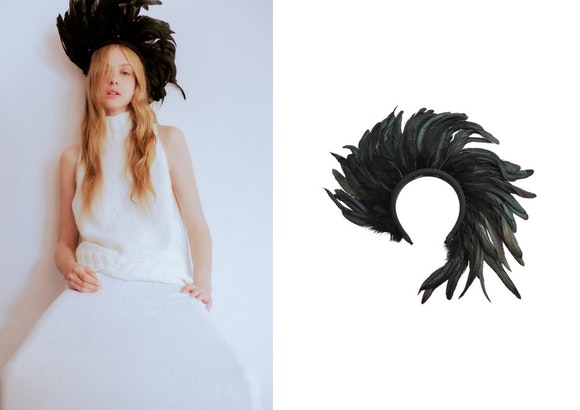 Diadema de plumas de Zara