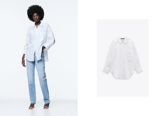 Camisa oversize lino de Zara
