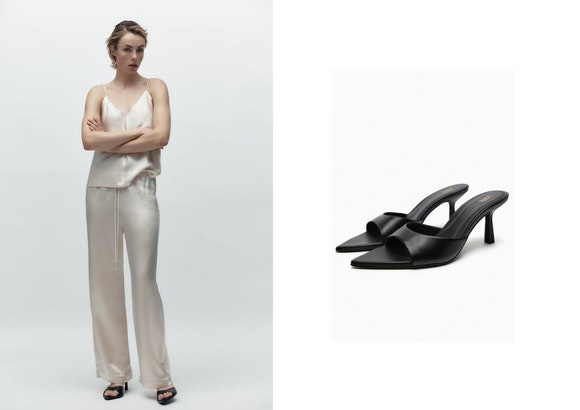 MULE TACÓN PIEL de Zara