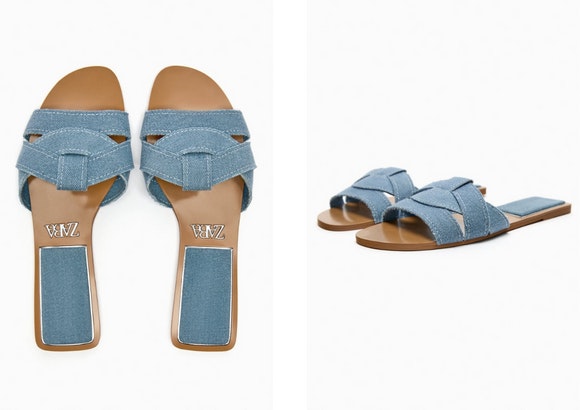 SANDALIA PLANA DENIM de Zara