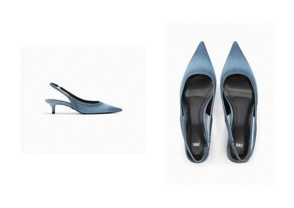 ZAPATO TACÓN DESTALONADO DENIM de Zara