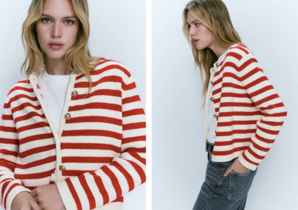 CÁRDIGAN PUNTO RAYAS BOTONES de Massimo Dutti (2)