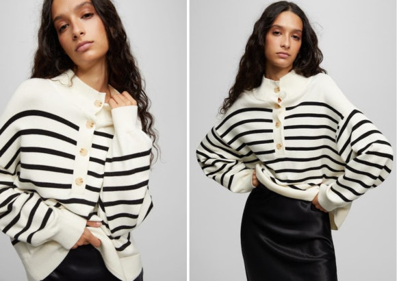 JERSEY RAYAS BOTONES de Pull&Bear