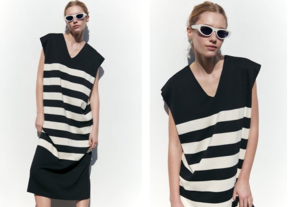 VESTIDO PUNTO RAYAS de Zara