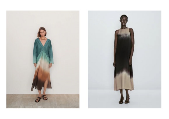 Diseños de vestidos tie dye de Massimo Dutti.
