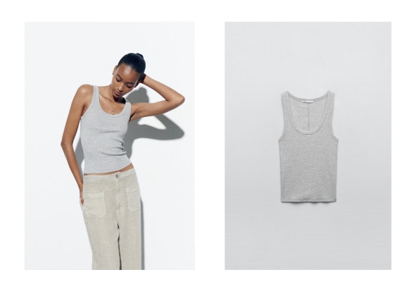 Tank top gris de Zara