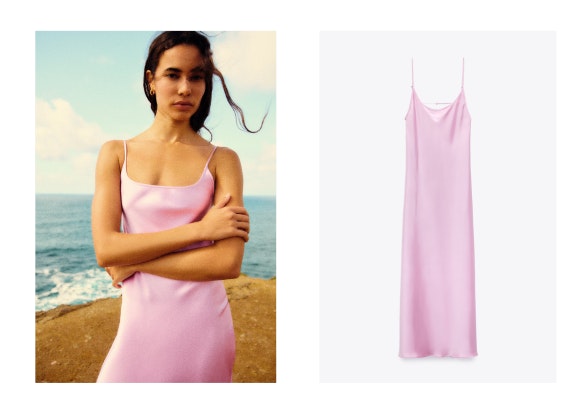 Vestido lencero de Zara